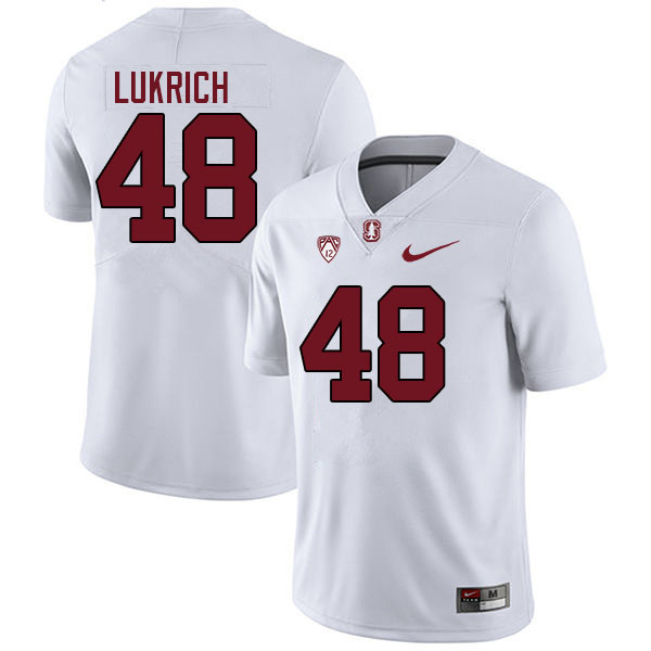 Men #48 Coco Lukrich Stanford Cardinal College Football Jerseys Sale-White - Click Image to Close